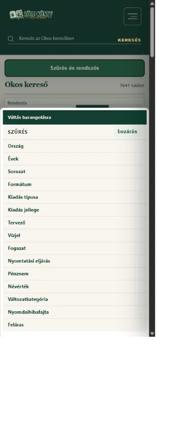 A mobil szűrőpanel szűrőtípusokkal