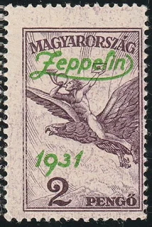 Messenger Riding a Turul with ZEPPELIN Overprint