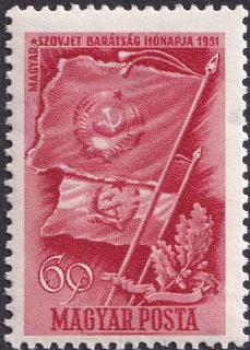 Soviet and Hungarian Flags