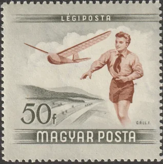 Young Pioneer Flying a Glider in the Buda Hills