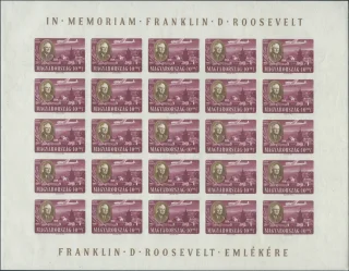 Teljes ív – 25 db bélyeg (vágott)